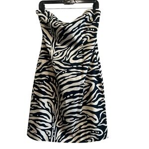 The Limited Black and Cream Zebra Print Dress Size 10